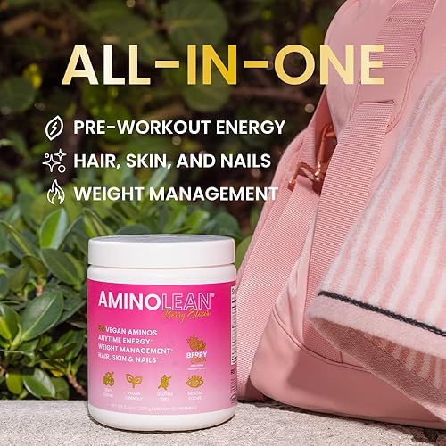 Miniatura 2 de RSP NUTRITION AminoLean - Polvo para antes del entrenamiento, aminoenergía y control de peso con aminoácidos BCAA veganos y cafeína natural,