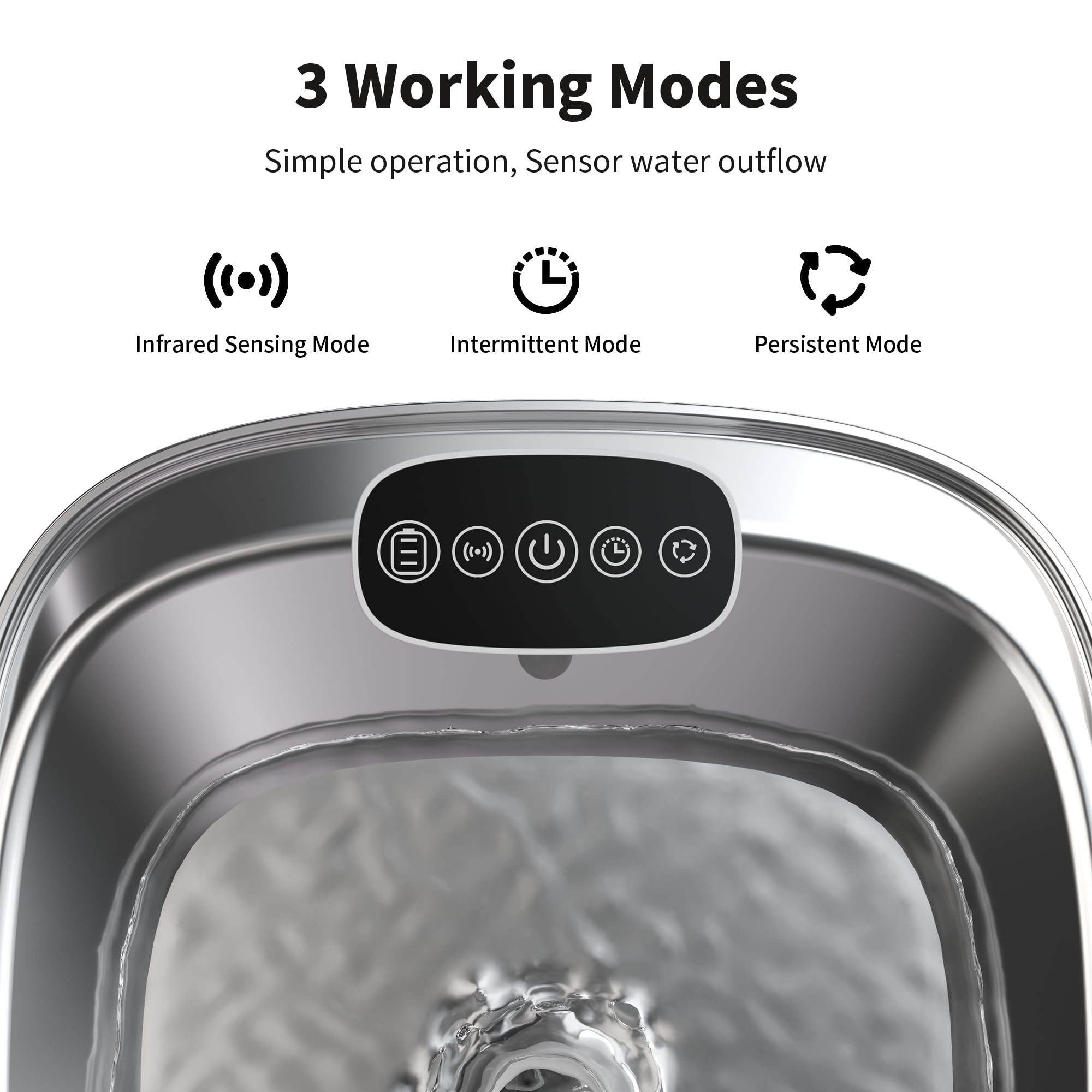 Fuente de agua para gatos de acero inoxidable - 3,2 l fuente de agua para mascotas inalámbrica con sensor de movimiento y 4 filtros de repuesto, dispensador de agua automático ultra silencioso