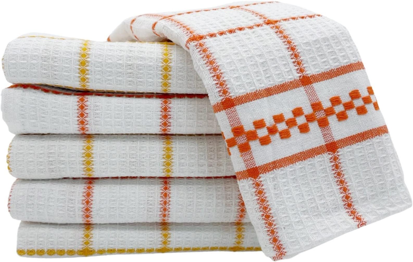 1CHASE Premium Kitchen Towels Super Absorbent, Honeycomb Pattern 100% Cotton Pack Of 6 (46 x 72 CM)
