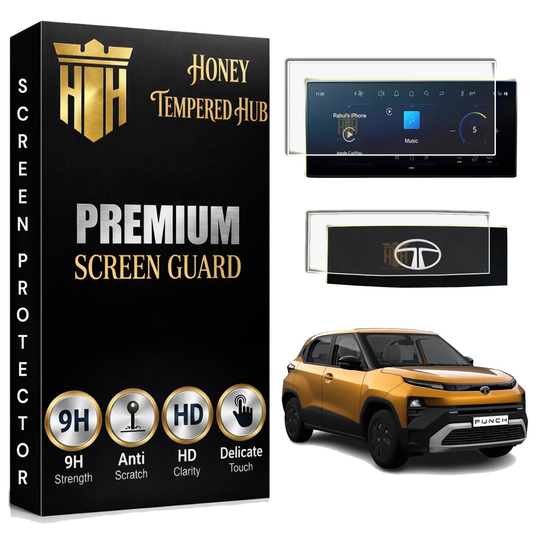 ( 2 PACK ) Screen Guard Combo For NEW TATA PUNCH FACELIFT 2026 / 10.25 INCH INFOTAINMENT + STEERING GUARD / Accomplished & Accomplished+S / Anti Scratch / Anti Fingerprint / punch2026 Car Display Accessories [Not Tempered Glass]-image-49