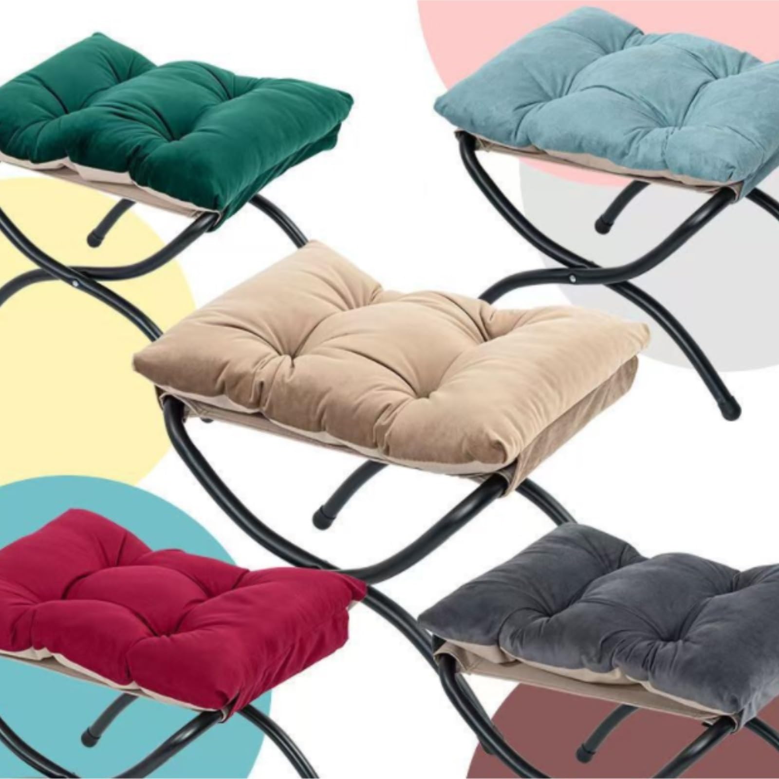Pouf Poggiapiedi Sgabello Poggiapiedi Pieghevole, Imbottito, for Divano, for Sedia Pigra Accessorio per Casa(Grün)