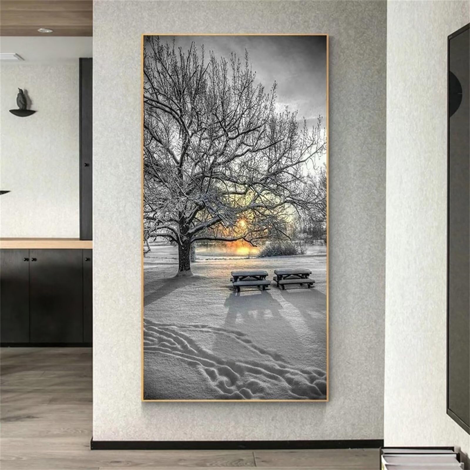 Diamond Painting Paysage de Neige 80x220cm Broderie Diamant T-3451
