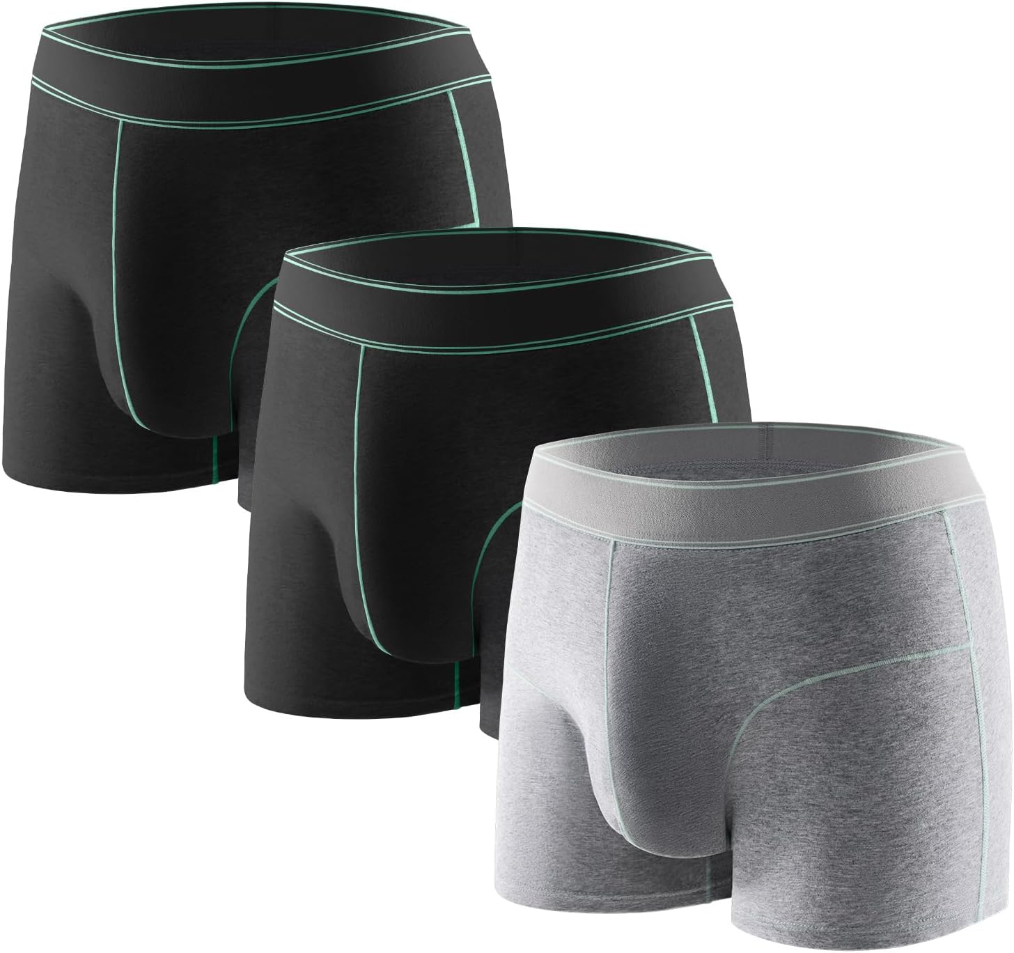 Carer 3 Pack Boys Incontinence Underwear, Washable Reusable Kids Cotton Incontinence Boxer Briefs with Front Absorbency Leakproof Pants for Teen Boys Age 4-12(L,1 Gray/2 Black)
