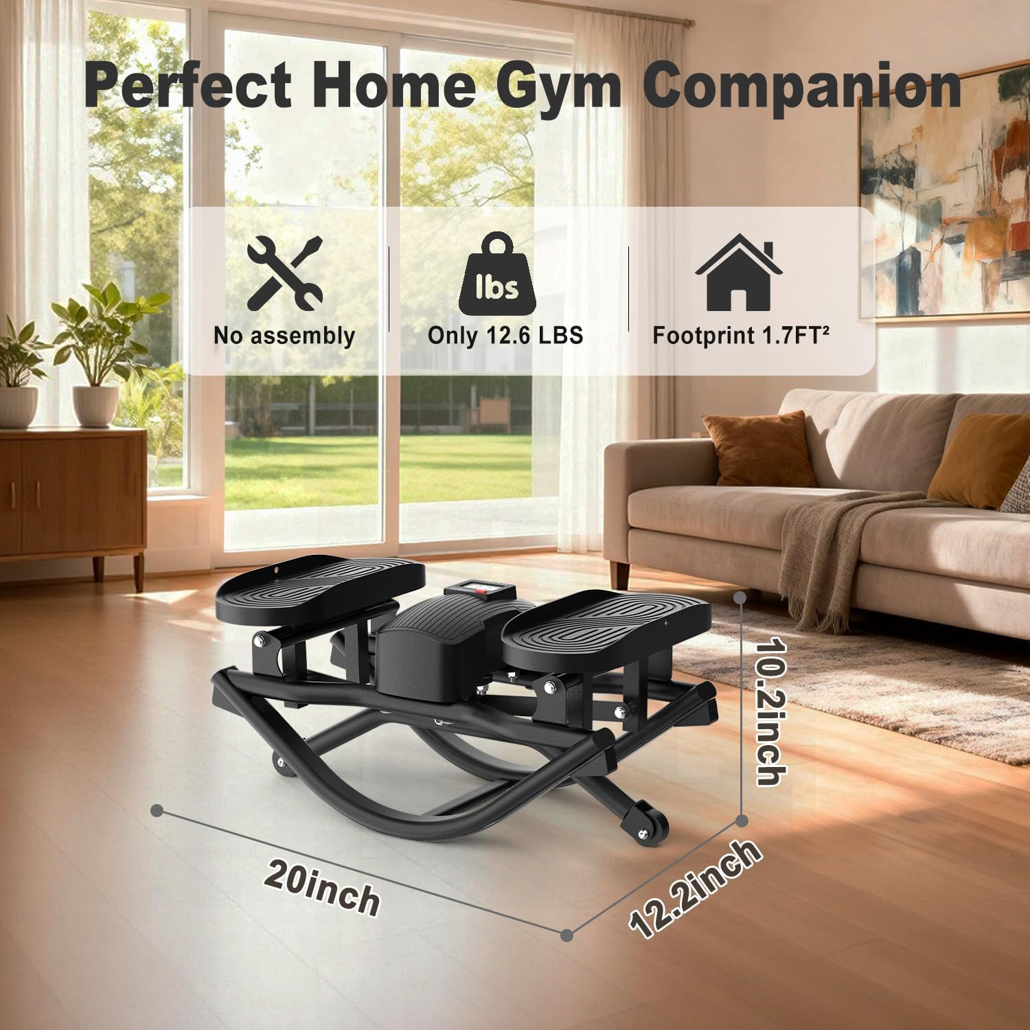 HOTWAVE Rock Stepper, The Rock Stepper Side to Side Exercise Machine with Oversized Pedals – 350lbs Capacity Low Impact 3D Motion Stair Stepper for Cardio Exercise at Home