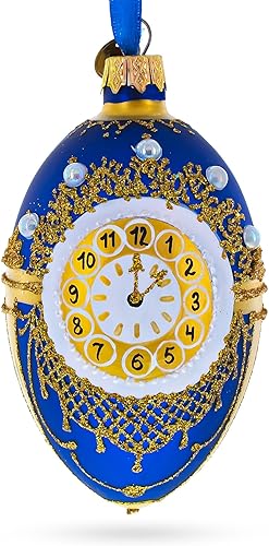 1900 - Adorno de cristal de huevo real de gallo de 4 pulgadas