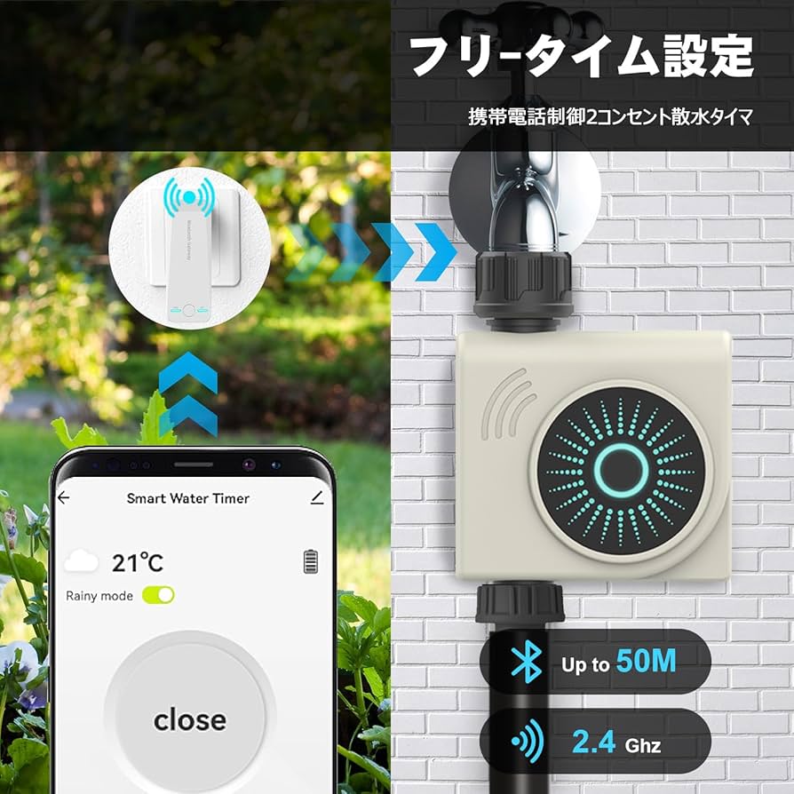 Amazon.co.jp: 2025年新型 自動散水タイマー WIFI 散水ホース