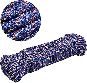 Cordas Varal de teto Trançadas Multiuso de Nylon com 5mm e 10 Metros de Corda Reforçada Cores Sortidas Resistente Antimofo Uso Interno e Externo