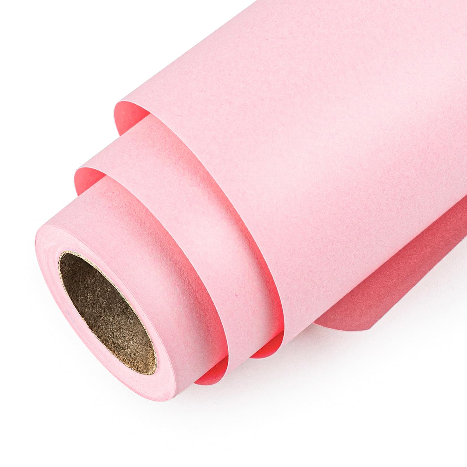 Homeral Pink Kraft Wrapping Paper Roll - Recyclable Gift Wrap Paper for Girl Baby Shower, Birthday, Mother Day, Wedding, DIY Craft - Mini Roll - 17 Inch x 33 Feet