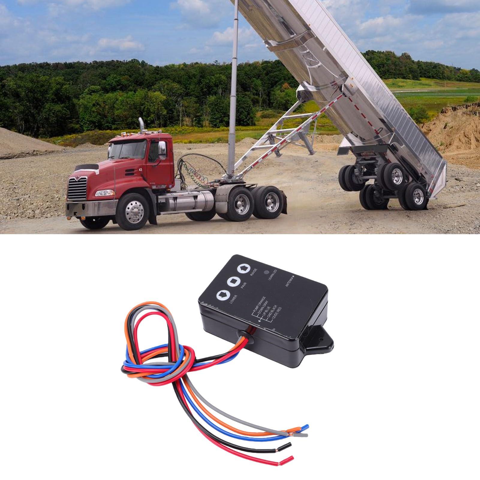KIMISS Pompa Idraulica con Telecomando Wireless per Rimorchio Ribaltabile 12V IP67 100 Piedi 3 Fili 4