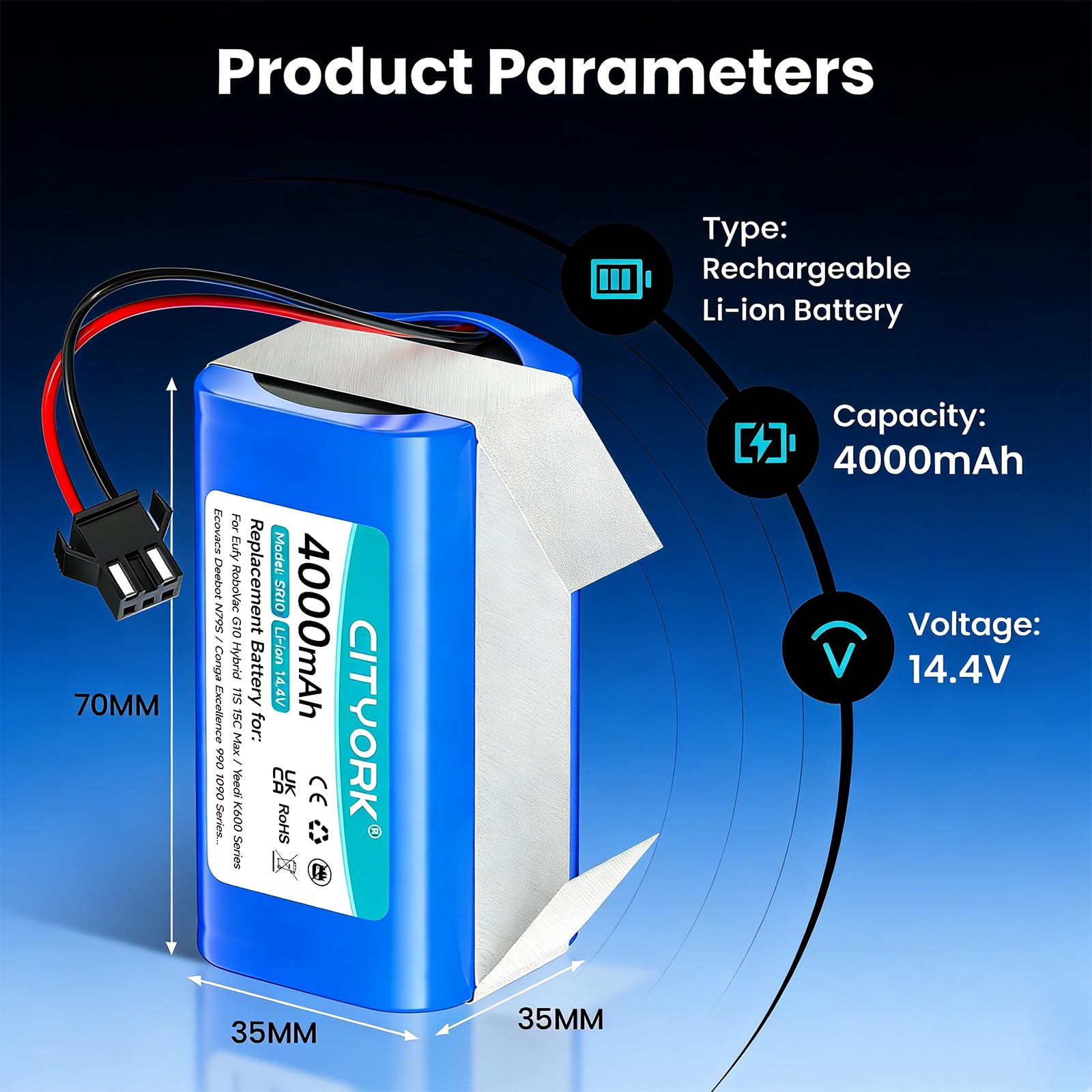 Amazon.com: CITYORK 4000mAh Replacement Battery for Eufy RoboVac
