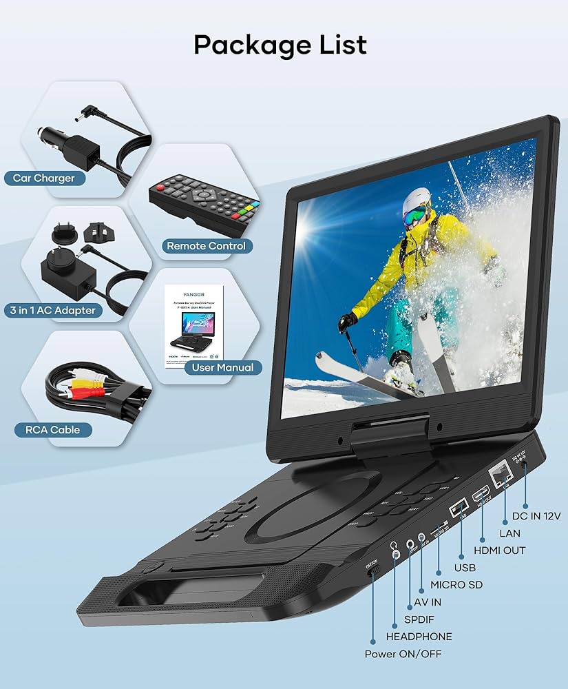 【新品】【40％オフ】FANGOR ポータブルBlu-rayプレーヤー Amazon.com: FANGOR 13.3'' Portable Blu Ray Player with 12'' 1080P