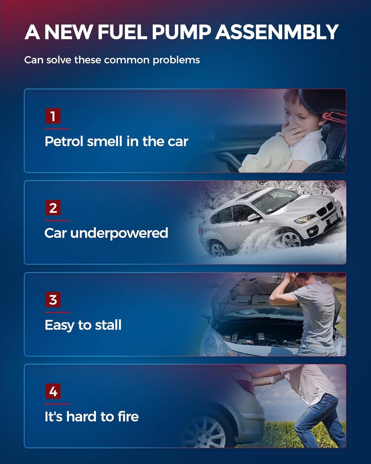KAX E7189M Electric Fuel Pump Module Assembly Compatible with PT Cruiser 2001 2002 2003 2004 l4 2.4L, Gas, FG0373, P76096M, P75024M, 5017204AC