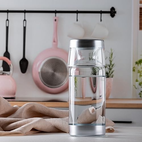 Miniatura 6 de GARIZZE Juego de Jarra de Agua y Vaso para Mesita de Noche para Dormitorio, Juego de Jarra y Vaso para Mesita de Noche, Decantador de Enjuague Bucal