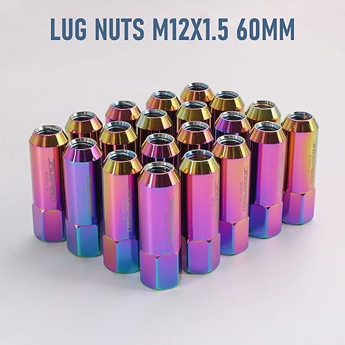 Miniatura 6 de JDMSPEED Neo Chrome - Tuercas de aluminio extendidas para llantas M12X1.5, 20 unidades