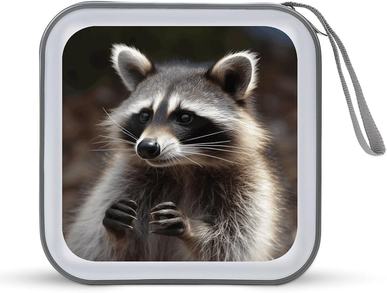 Raccoon CD Case Binder for Travel Car DVD Storage Box with Handles Fashion DVD Storage Case Cover CD Storage Binder for Movie Music Audio Disks 40 Disc Units