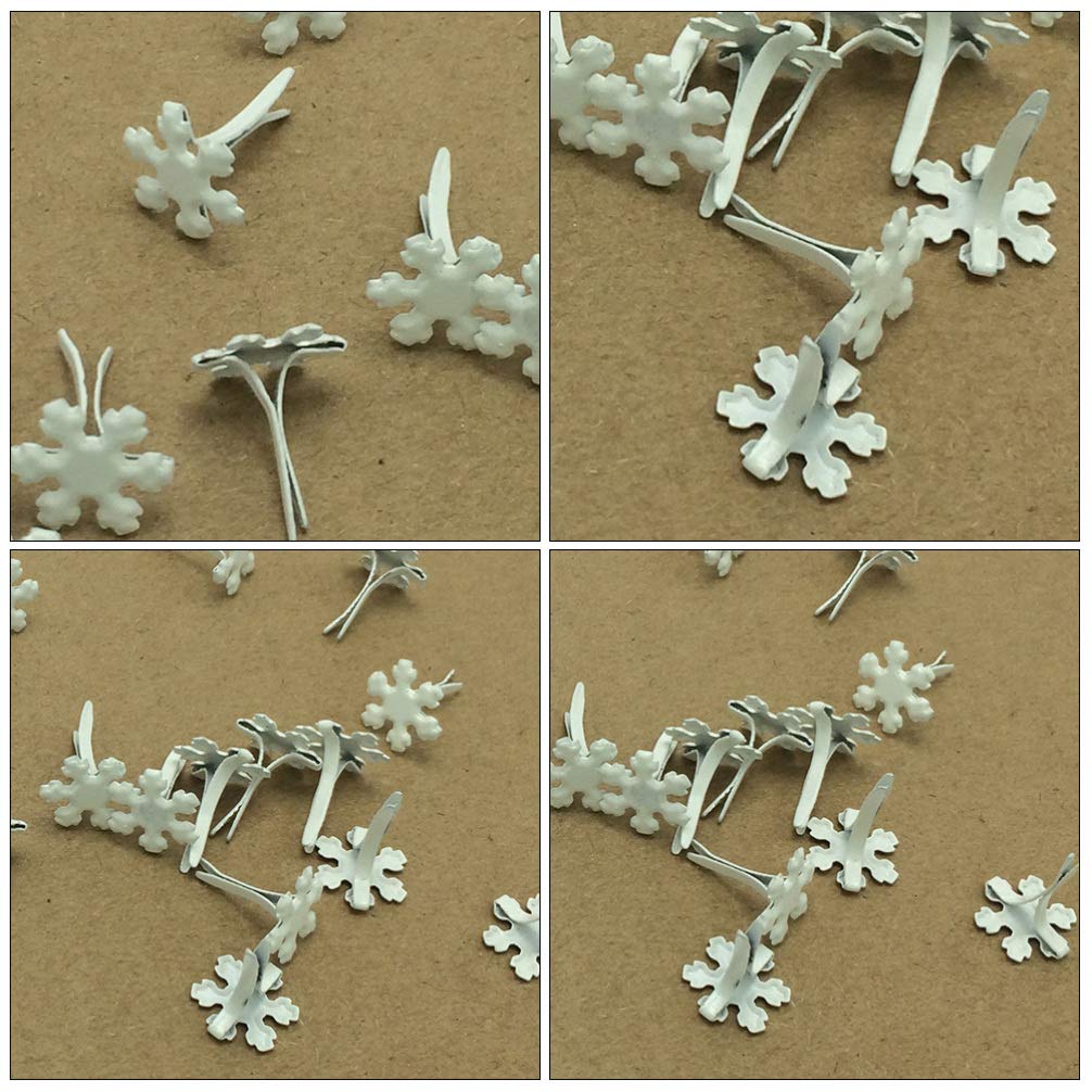 100 Attaches Rapides En Métal Forme Flocon De Neige - 12x14mm - Idéales Pour Scrapbooking, Bricolage Et Projets Créatifs - 7