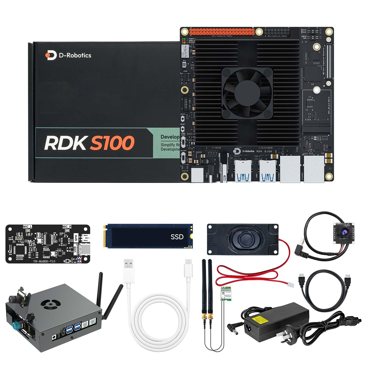 Yahboom RDK S100 AI Large Model Edge Development Board Kit,with AI Voice Module,Deploying Openclaw, Pre-Installed Large Model Image,Embodied Intelligence
