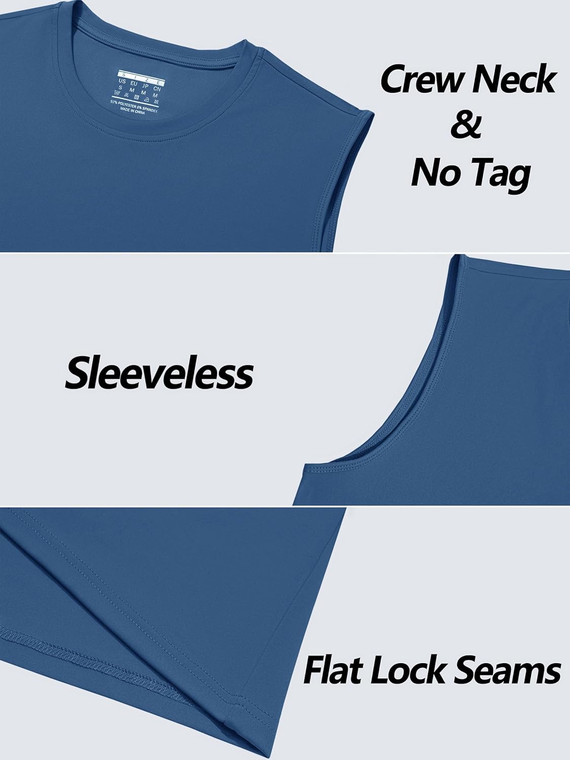Cavva Men's Sleeveless Shirt Quick Dry Tank Tops for Men UPF 80+ Athletic Gym Workout Muscle Swim Shirts - Image 6