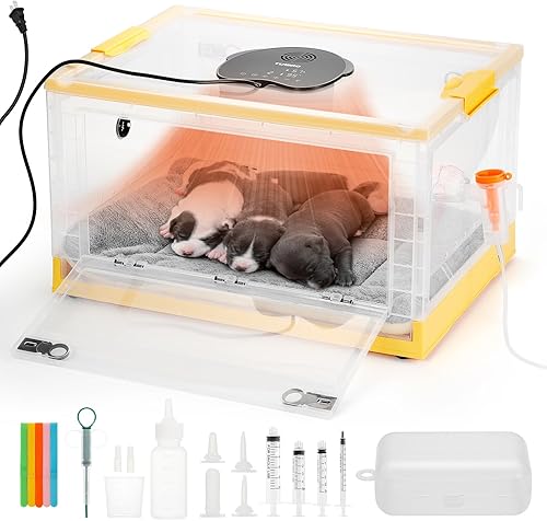 Miniatura 15 de TURBRO 55L Pet Incubator, Precision Temperature Control for Puppy & Kitten Care, with Adjustable Fan Speed, Multifunctional LED Panel, Respiratory