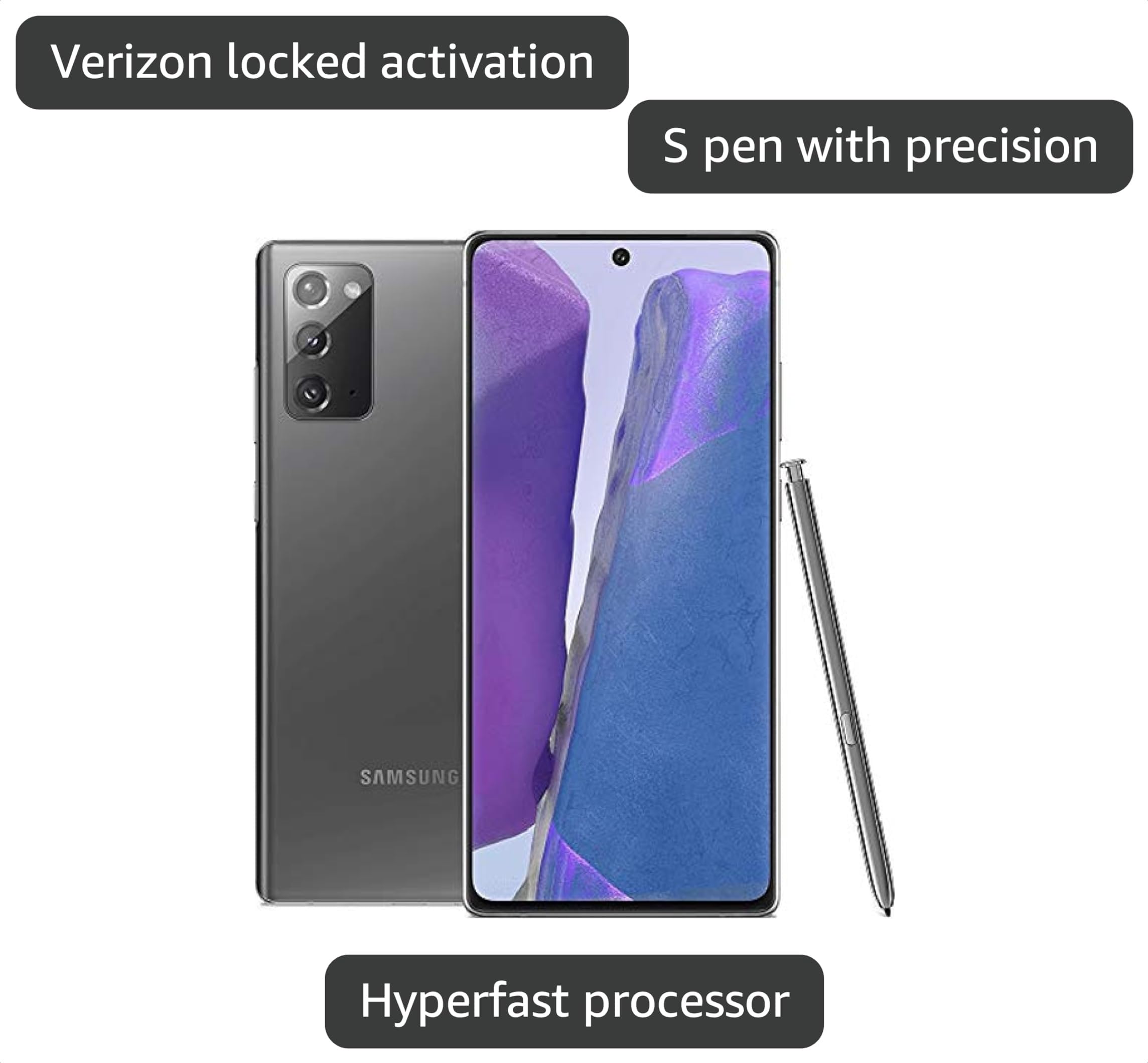 Amazon.com: Samsung Galaxy Note 20 5G, 128GB, Mystic Gray - Locked