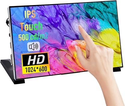 GeeekPi 7 Inch Touch Screen Display 1024x600 IPS LCD HDMI with Built-in Speaker and Bracket for Raspberry Pi 5/4B/3B+/Zero/400 Windows Jetson Banana Pi Plug and Play
