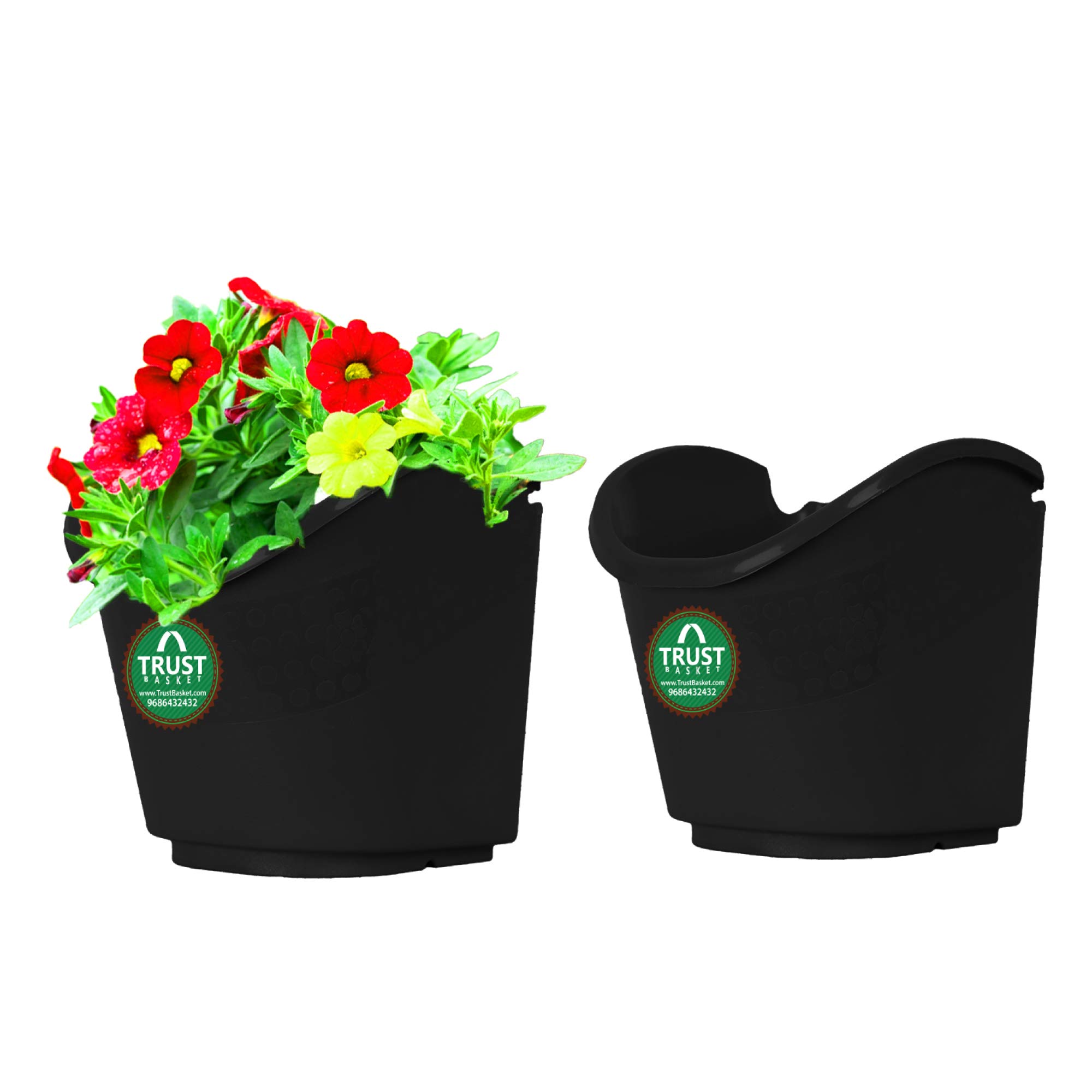 TrustBasket Vertical Gardening Hanging Pots/Planters(Extra Large)- Set of 2 (B07MNR93FZ) Amazon Price History, Amazon Price Tracker
