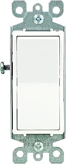 Leviton 5601-2WM Decora Rocker Single-Pole Switch 15A 120/277V Quiet Residential Grade Grounding 10-Pack White