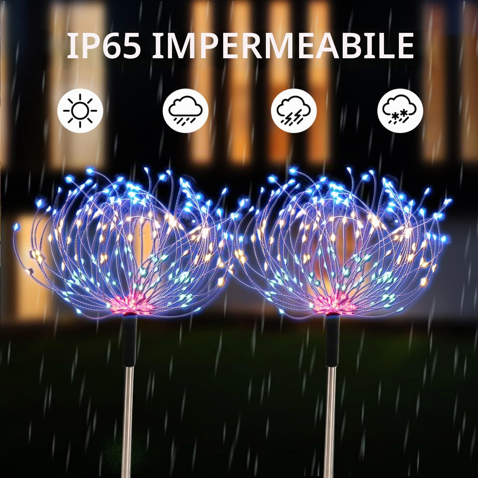 Luci solari da giardino per esterni, confezione da 480 luci a LED per percorso paesaggistico, alimentate a energia solare, con 8 modalità di illuminazione, con telecomando, cortile, decorazione