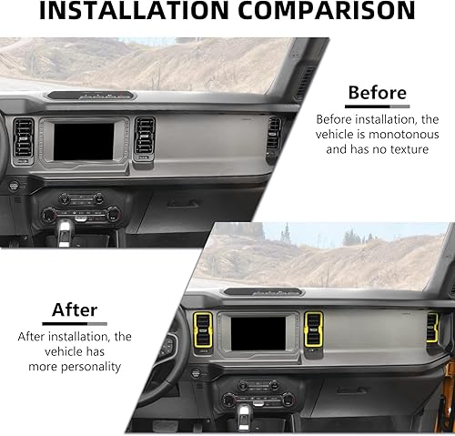 Miniatura 2 de RAZPOY Bronco - Cubierta de anillo de ventilación de salida de aire acondicionado, 4 piezas de cubierta de anillo de ventilación de CA para consola