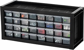 IRIS USA 32-Drawer Tool Organizer, Nuts & Bolts, Small Parts, Black | Wall mountable, Stackable, Hardware, Electronics, Teacher Toolbox, Small Parts, Nuts & Bolts, Screws