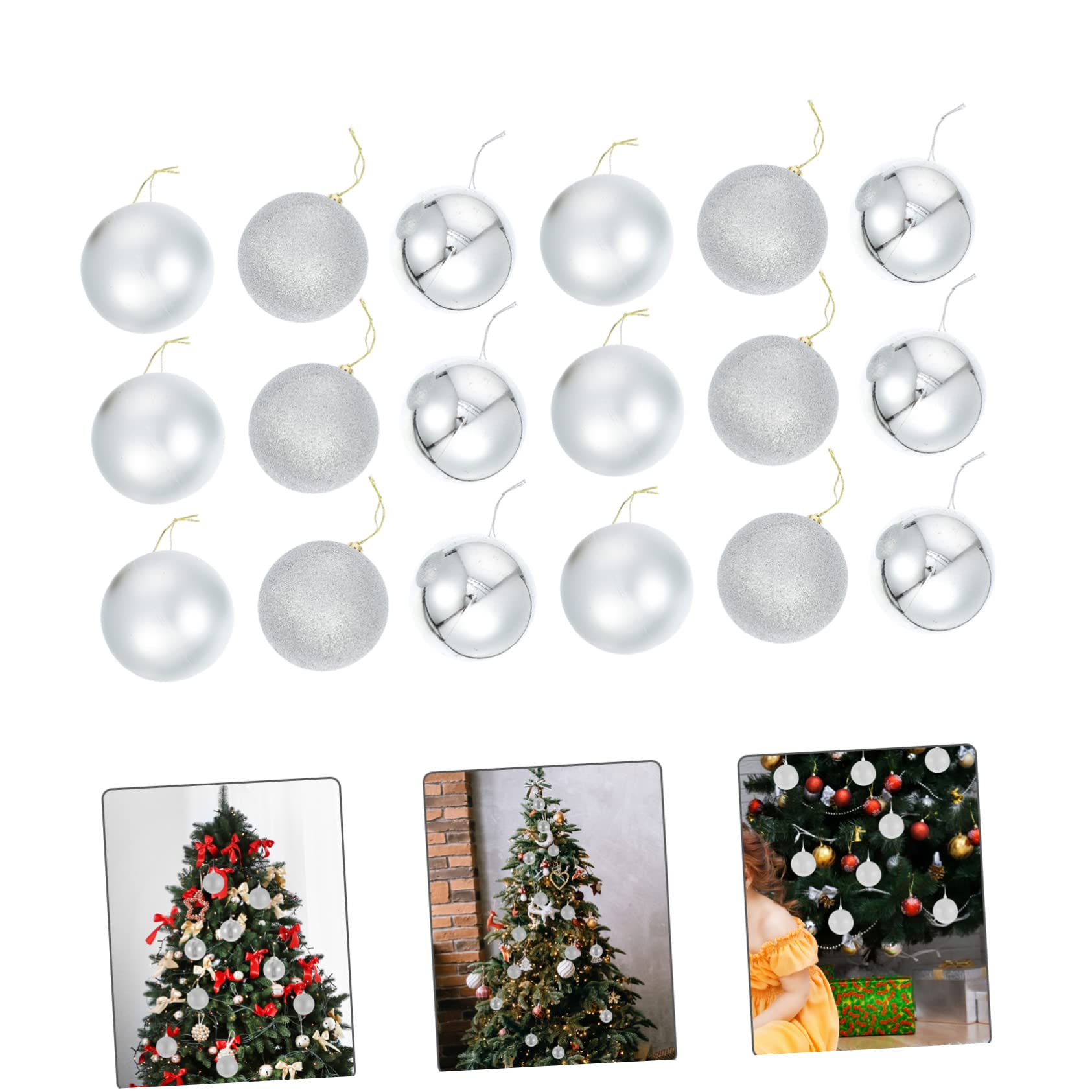 ORFOFE 24stücke Hängende Kugeln Weihnachtsdekor Kleine Kugeln Anhänger Für Weihnachtsbaum Outdoor Szene Dekoration Weihnachtsbaum Anhänger Ornament