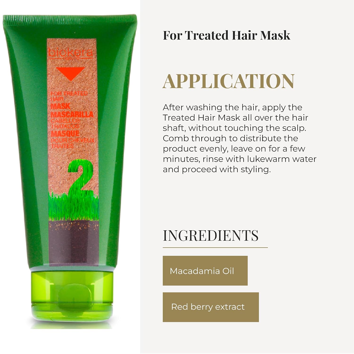 SALERM - Colored Hair Mask - Treated Hair Mask Biokera Natura - 200 ml - Protects Color and Hair Fiber - with Macadamia Oil and Red Berry Extract - Extra Nutrition
