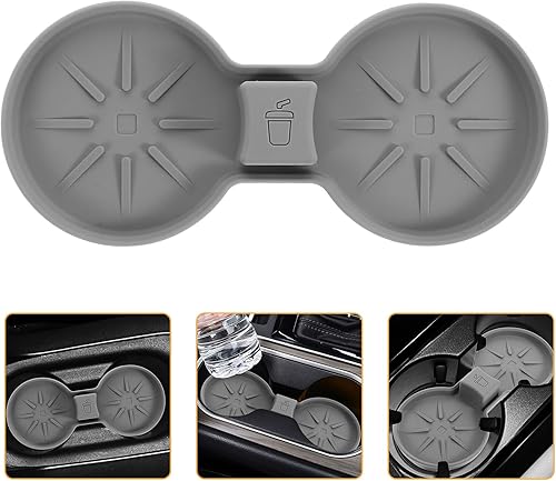 Miniatura 8 de Cabilock Car Cup Holder Insert Mat Gray Silicone Anti-Slip Central Console Coaster Automotive Cup Holder Pad for Spill Prevention Easy Installation
