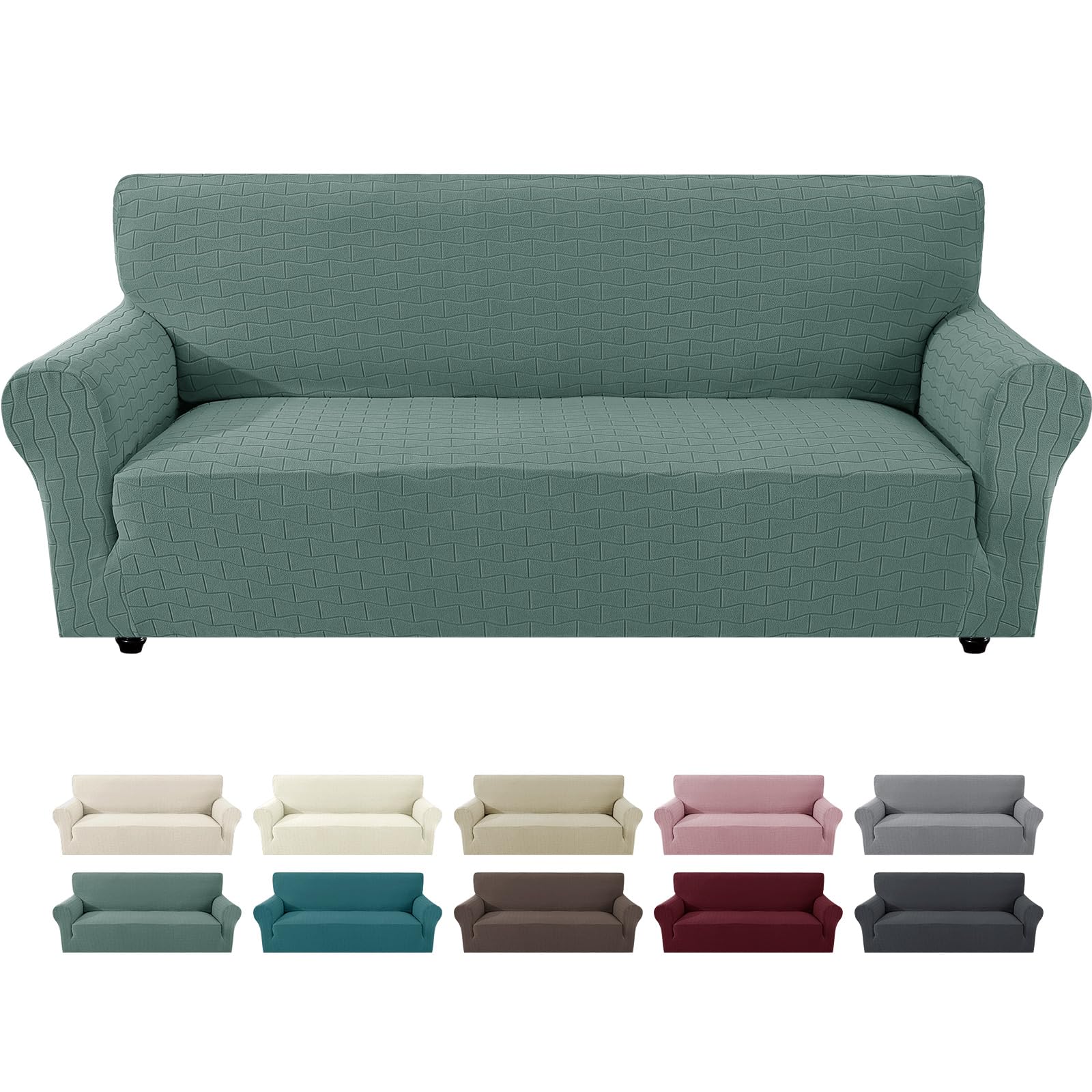Ystyle Housse de Canape 3 Places avec Accoudoirs, Vert Sauge
