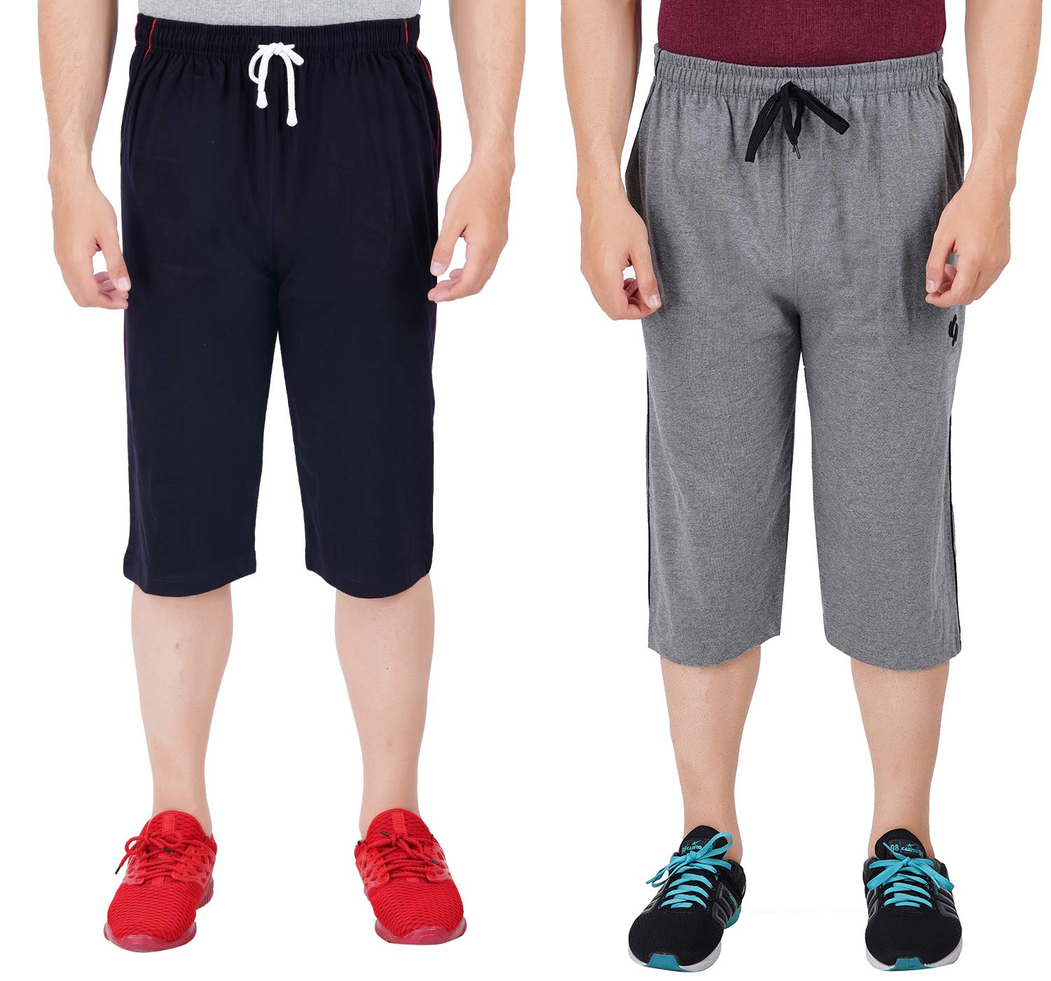 Men's Regular Fit Three Fourth Capri (Pack of 2)
