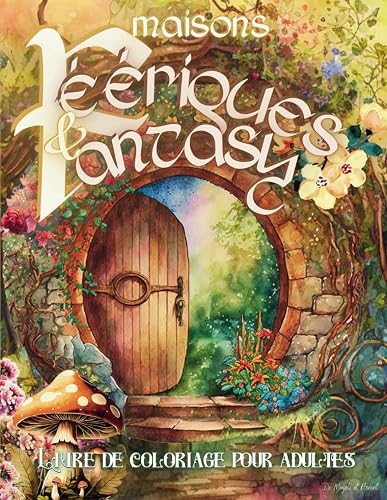 Maisons féériques et fantasy Livre de coloriage pour adultes: Cahier de coloriage fantastique de maisons de fées et d'intérieurs cosy 40 dessins anti-stress relaxation pleine conscience
