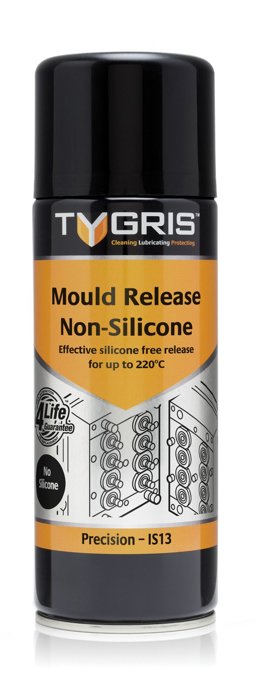 Tygris Is13 Non-Silicone Mould Release Spray – 400Ml Industrial Release Agent – Quick Dry, Paintable & Silicone-Free Formula For Injection Moulding, Plastics & Rubber