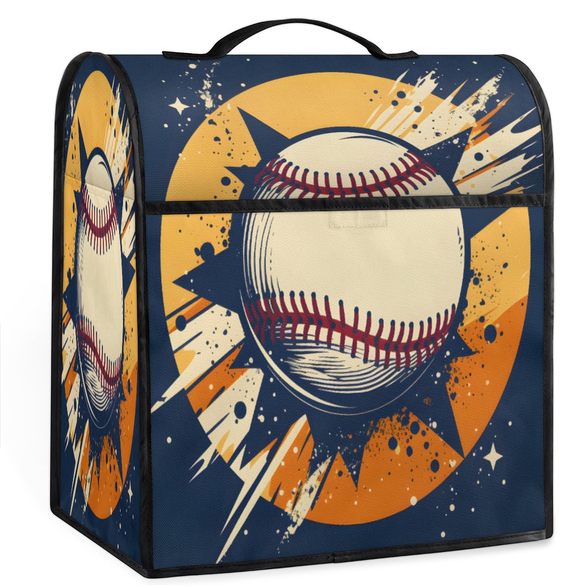 Coffee Maker Cover Baseball Pattern Kitchen Appliance Covers Small Appliance Covers Blender Cover Juicer Cover Dust Covers for Kitchen Appliances with Top Handle and Pockets,Washable,B457