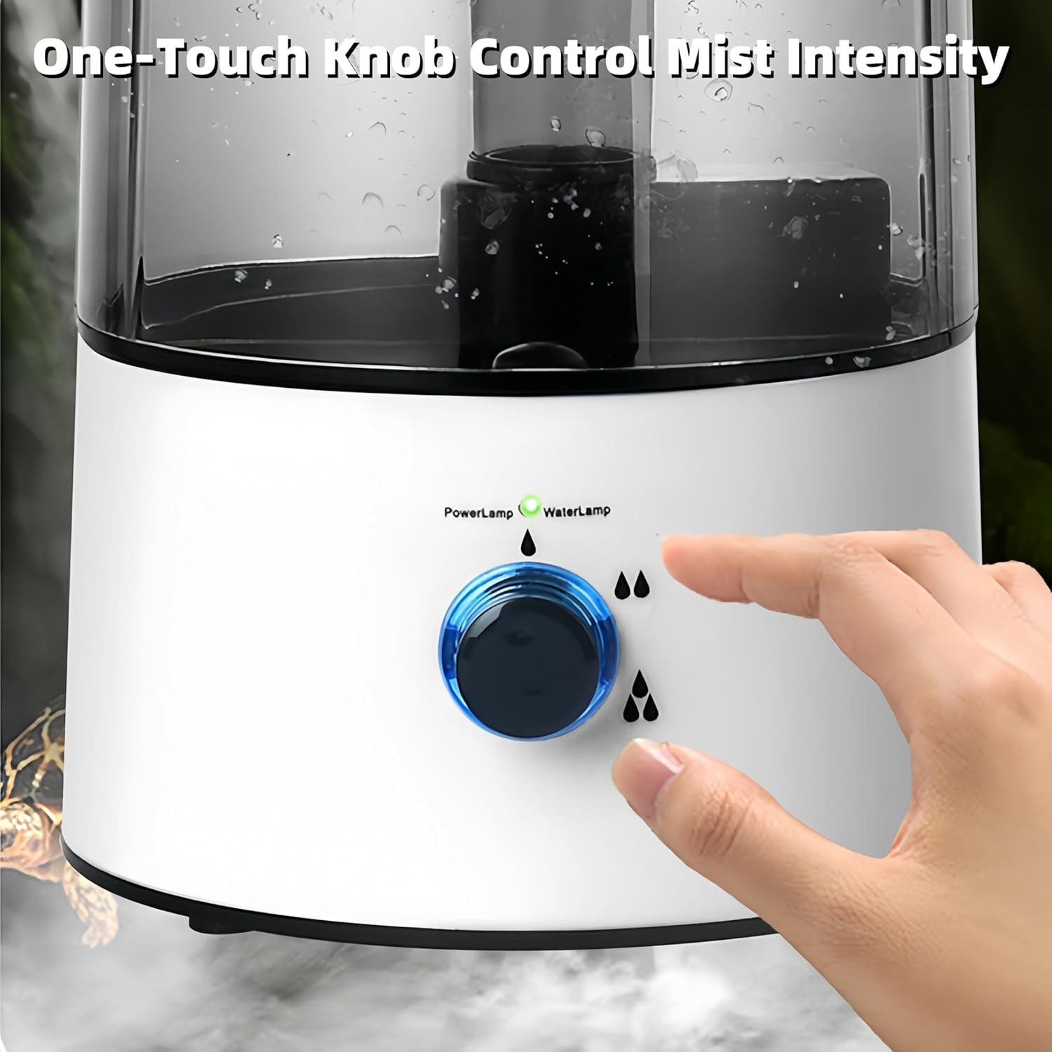 Reptile Mister & Reptile Humidifier 4L Large Tank with Adjustable Hose, Quiet Fogger for Terrarium Enclosure, Auto Shut-Off Cool Mist for Geckos Snakes Turtles Lizards (1 Pc)