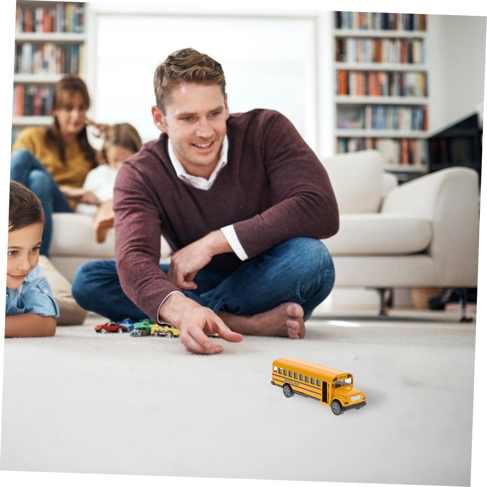 ORFOFE Bus Scolaire à Rétrofriction en Alliage Portes Ouvrantes, Lot de 2