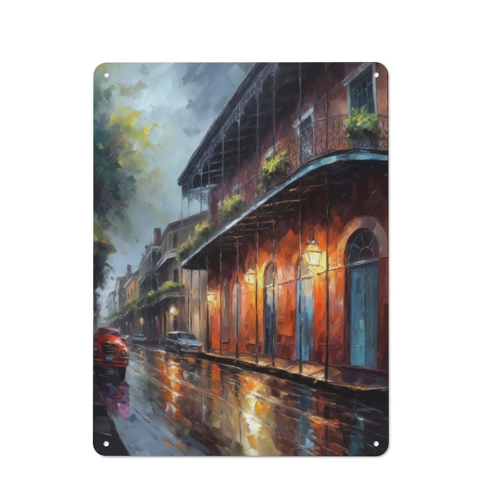 Junmoney New Orleans Art Usa Tin Sign 40X30cm With For Workshop Wall, Retro Decor, For Vintage Wall Decor Fans, For Garage And Workshop Walls