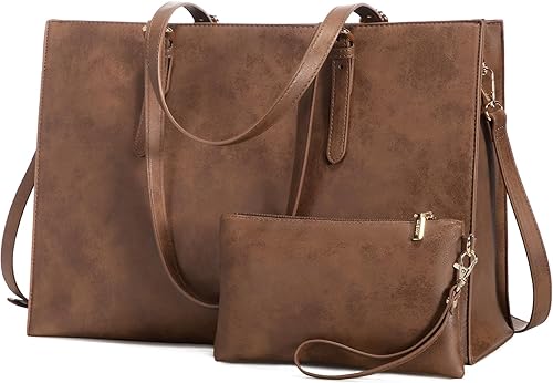 Miniatura 9 de LOVEVOOK Bolsa para laptop para mujer, bolsa de mano de gran capacidad, bolso acolchado, bolso de hombro, maletín para computadora de trabajo de