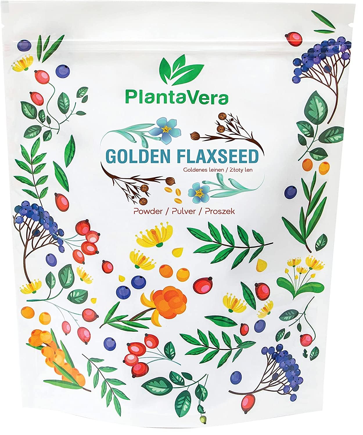 Planta Vera Lino dorado molido desengrasado harina de lino 900g