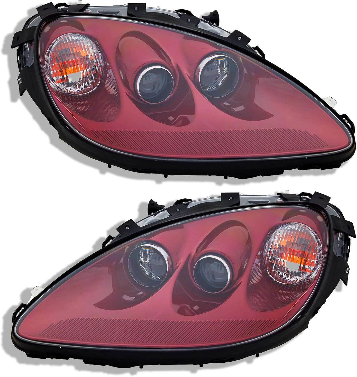 Headlight Assembly For 2005-2013 Chevy Corvette C6 Factory Style HID TYPE, Headlamp Pair Replacement For 05-13 C6, Head Light Assembly Set Arctic White
