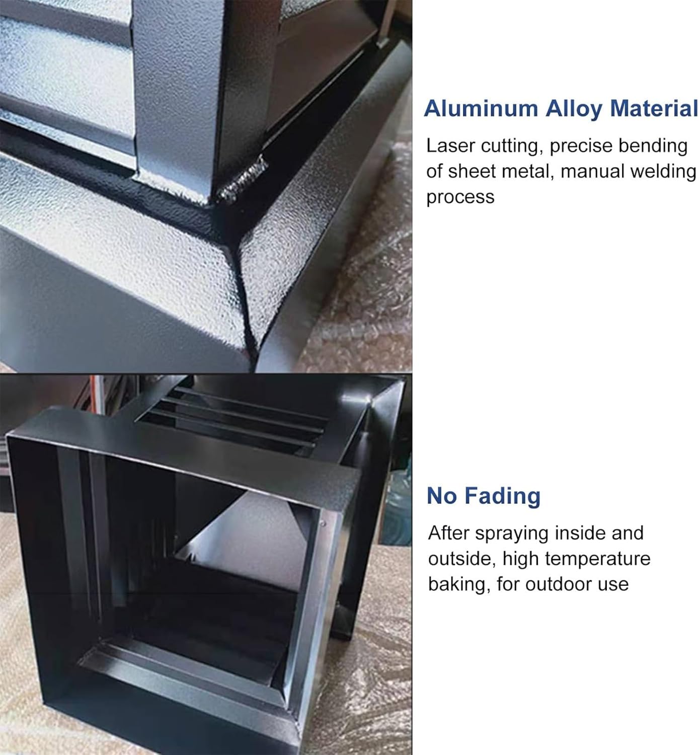 Chimney Cap, Square Aluminum Alloy Fireplace Chimney Caps, Rainproof Chimney Cover with Tapered Top and Louvre for Outside Chimney Flue