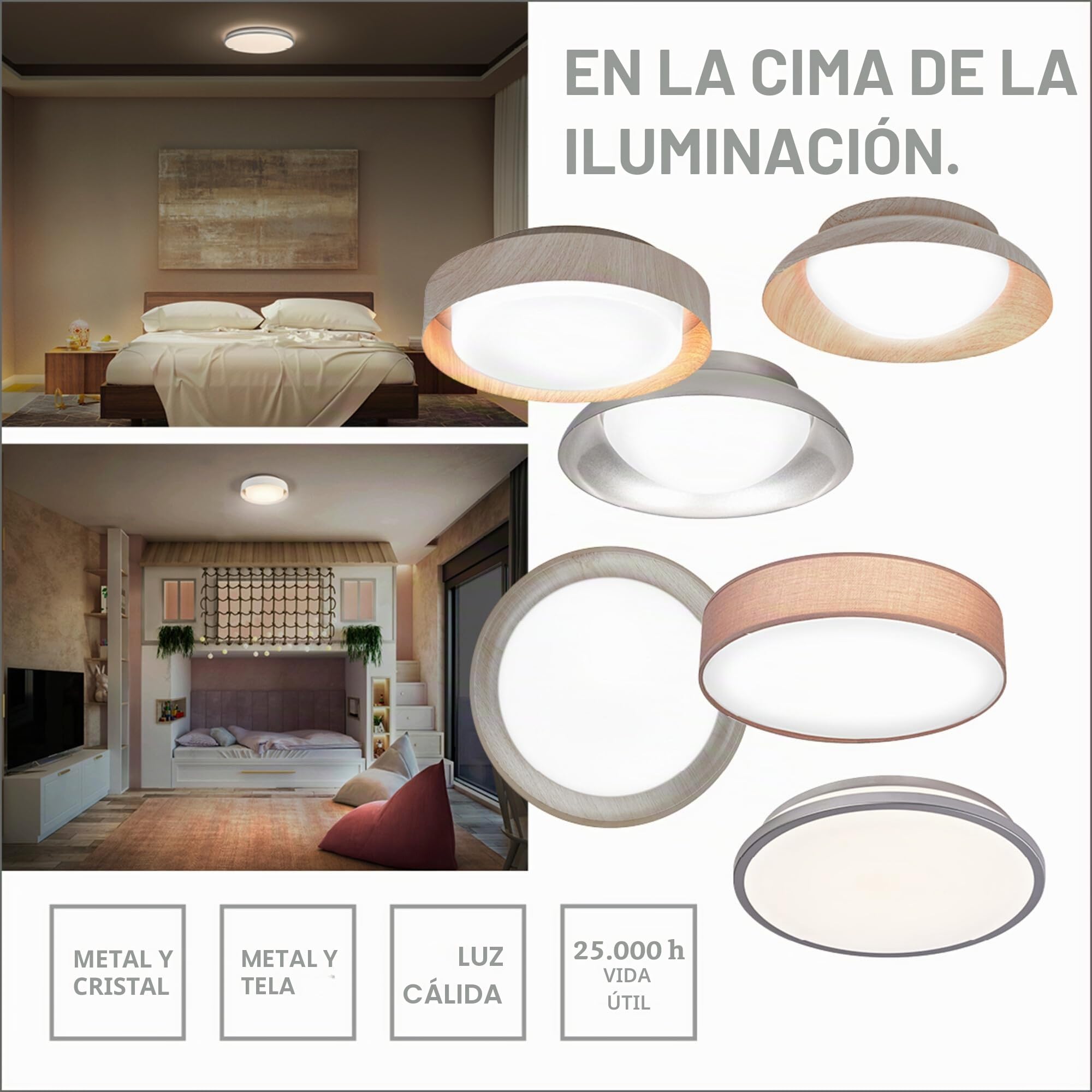 OSRAM Plafón ORBIS PARIS 480mm, beige, casquillo 3xE27, puede equiparse con lámpara smart, diseño moderno, apto para interior, redondo, IP20