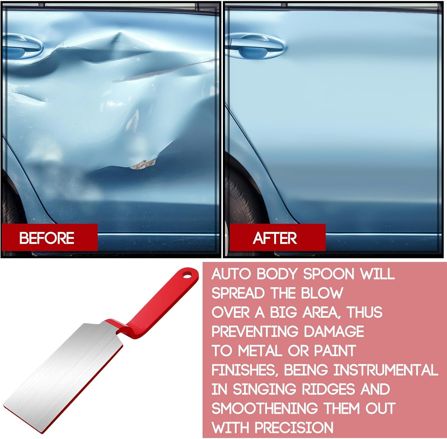 DaisyInner Professional Dinging Spoon Slapping Auto Body Dent Repair Slapper Tools for Smoothing and Alignment of Metal Panels Bodywork Tools for Ducting Cars Planes