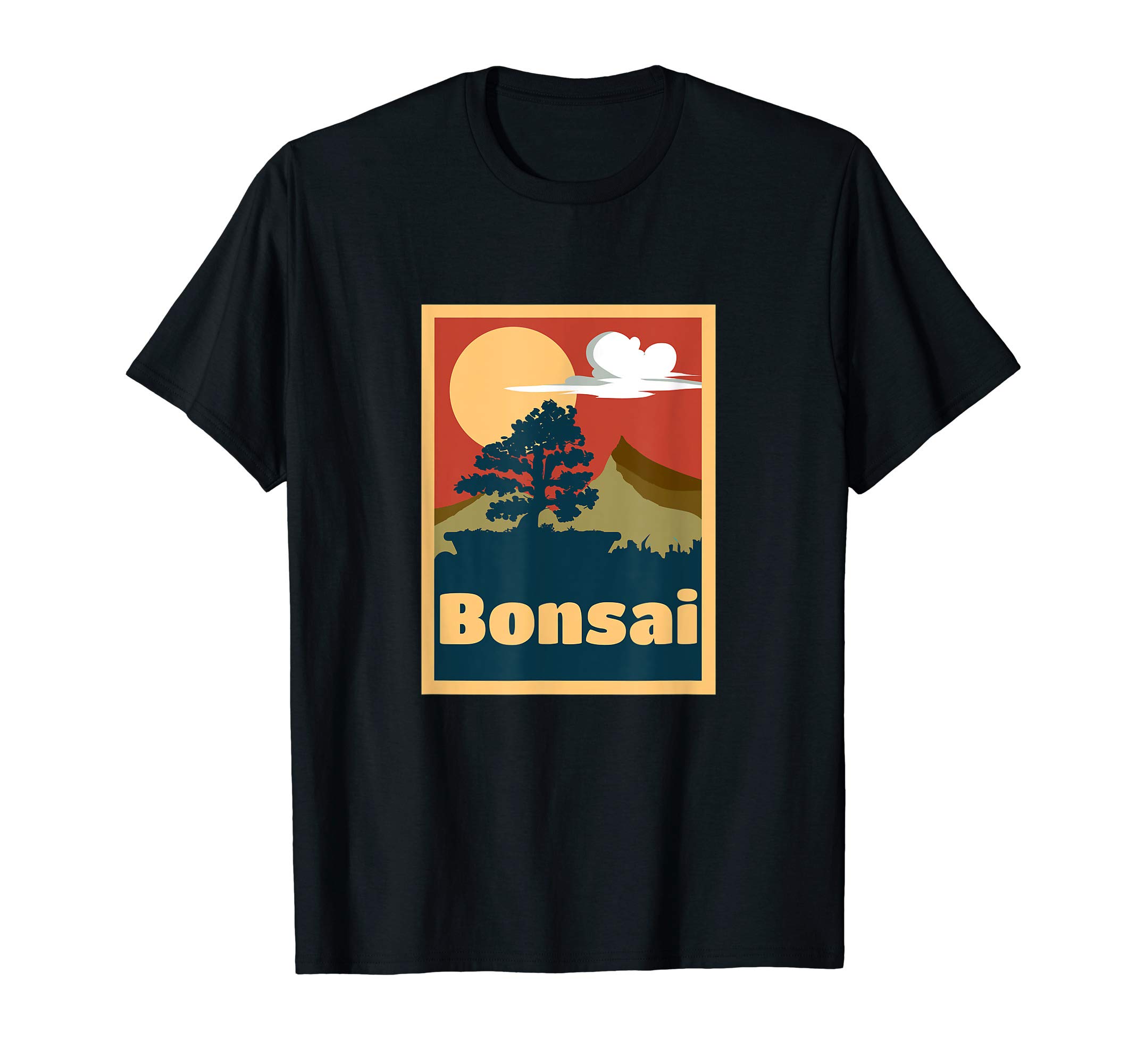 Japanese Bonsai Tree Sunset Retro Vintage-Bonsai Lover Gift T-Shirt