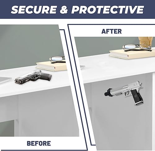 Miniatura 10 de Soporte oculto para pistola de 9045 grados, para almacenamiento en interiores, montaje en pared y múltiples superficies