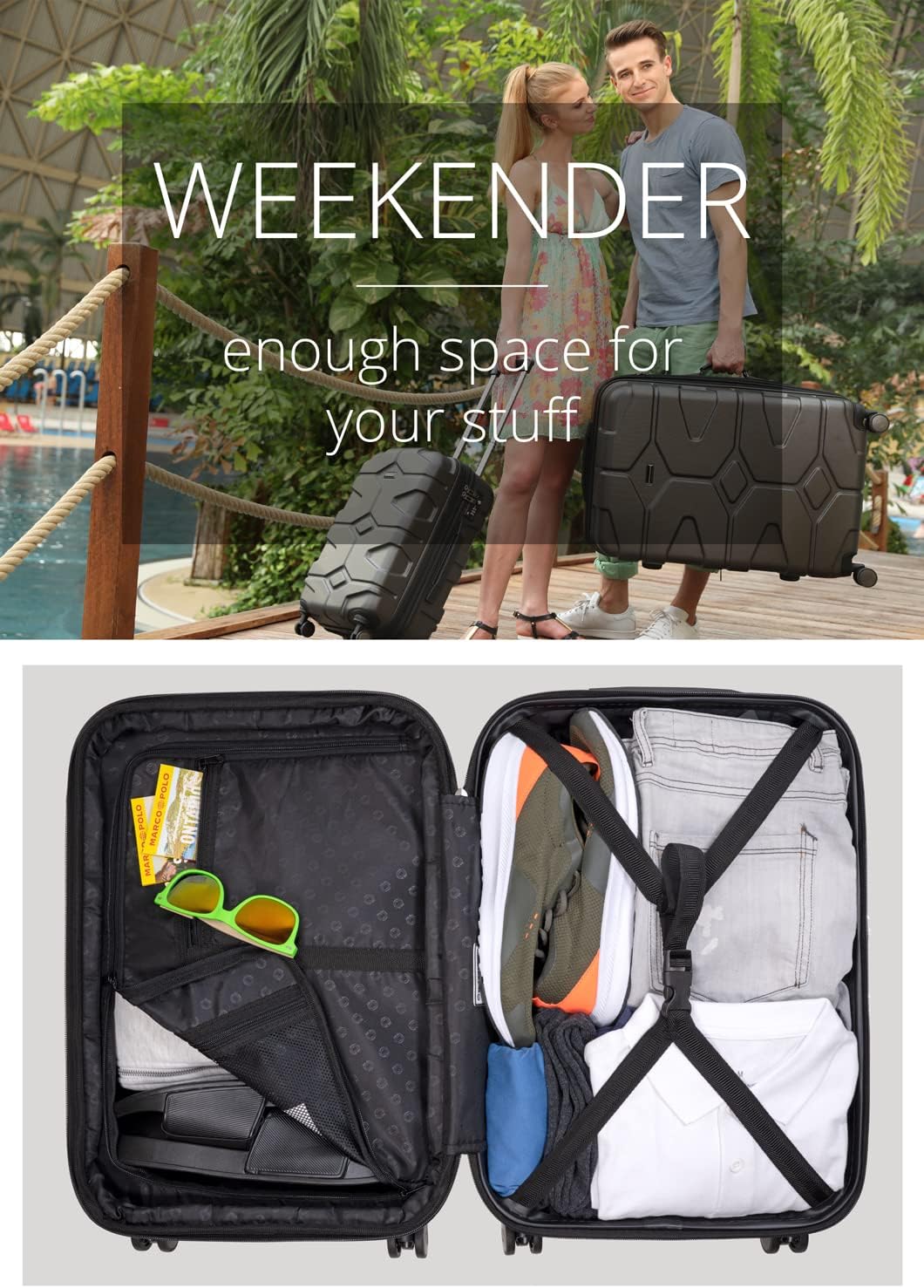 Hauptstadtkoffer - X-Kölln - Hand Luggage Hard Shell Expandable Cabin Trolley TSA Lock, 55 cm, 50 Liter, Camouflage